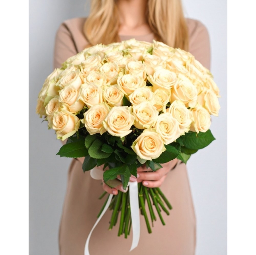 Букет 51 кремова троянда