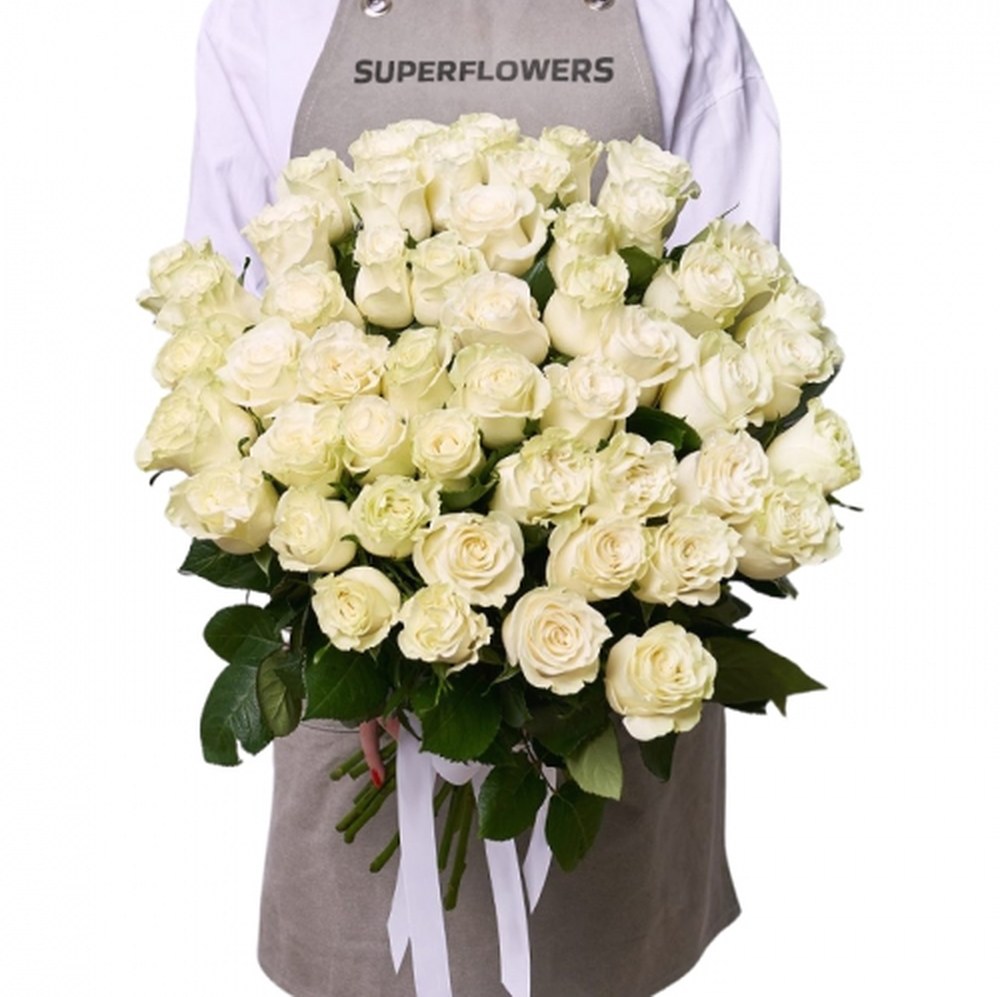 Букет 51 біла троянда